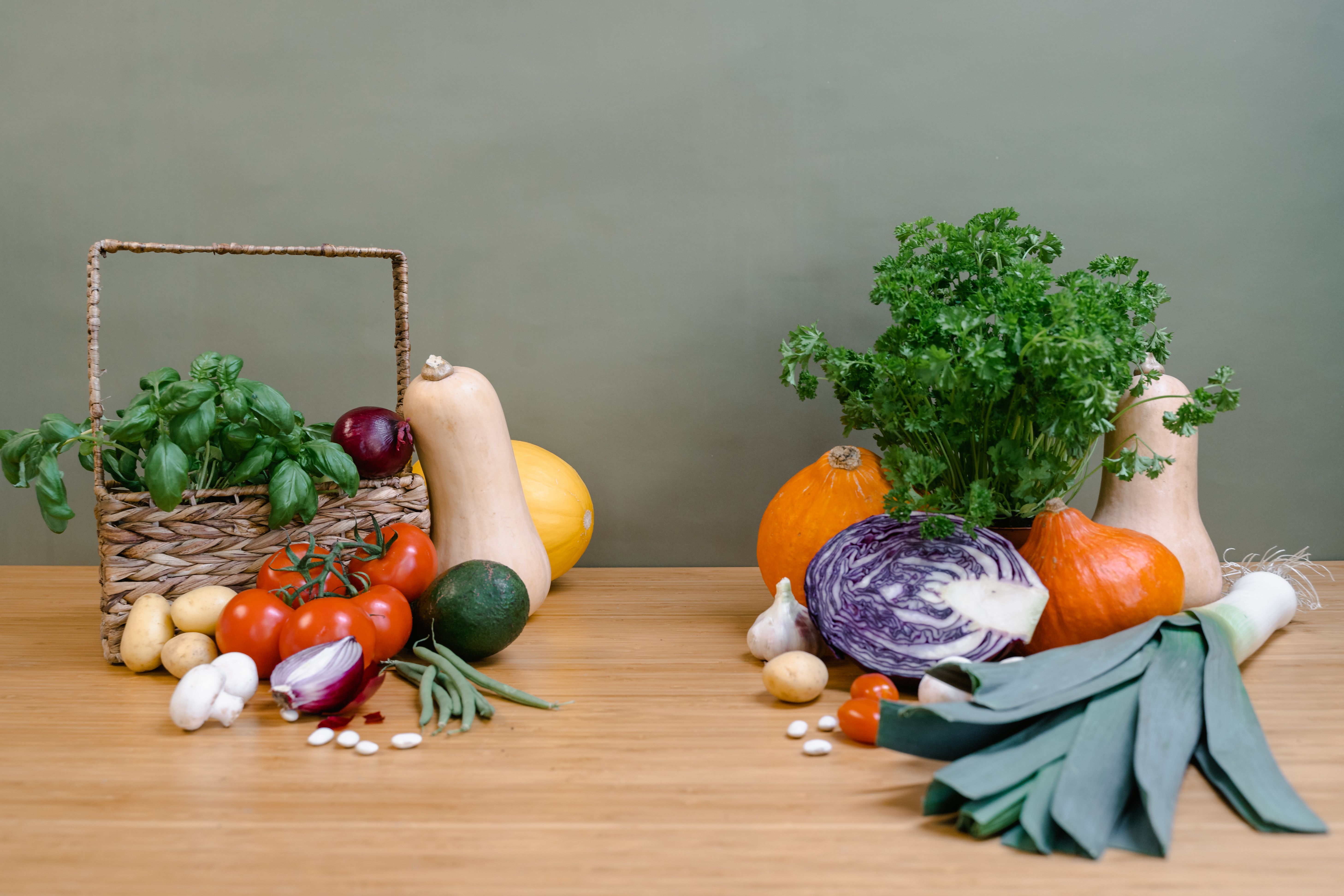 Fresh vegetables and groceries